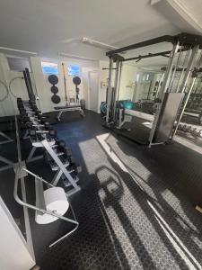 an overhead view of a gym with tread machines at Secure Estate Home with 24 Hour Surveillance in Cape Town