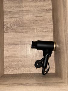 a black door handle sticking out of a wooden door at Birch view getaway in Dunshaughlin