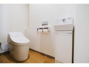 a small bathroom with a toilet and a sink at HOTEL ALL IN Kumamoto - Vacation STAY 55074v in Hanabatachō