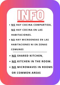 a sign that says info in a purple and white at Pensión Los Volcanes in Fuencaliente de la Palma