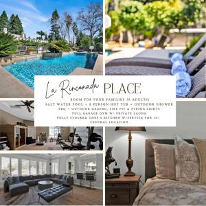a collage of photos of a house with a pool at La Rinconada Place in Redding