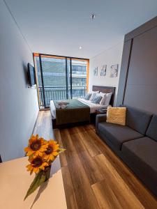 Et opholdsområde på Increíble apartamento - Taj Bogotá Chico