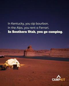 a tent in the middle of the desert at Campkit - Premium Camping Kit, Pickup in Kanab - Camp Anywhere in Kanab