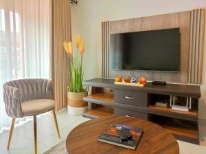 Μια τηλεόραση ή/και κέντρο ψυχαγωγίας στο Tranquil Haven Suites