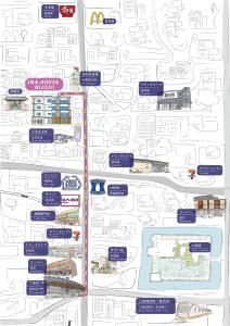 un mapa de las mejoras propuestas a la estación en INA HOUSE Nijojo, en Kioto