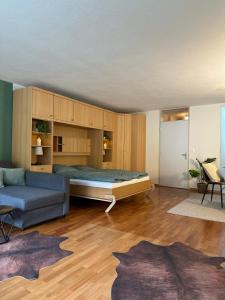 Χώρος καθιστικού στο Alpine Hideaway - Cozy Mountainview Studio, Free Parking, Ski, Engelberg, Luzern