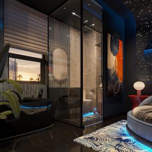 Postel nebo postele na pokoji v ubytování inluv hotel