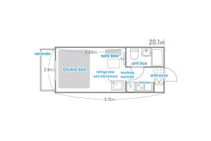 een plattegrond van een caravan bij Kameari 1103 Budget Stay High Floor Near Station Mall Disney Access in Tokyo