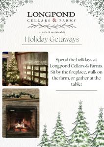 a collage of christmas trees and a fireplace at Longpond Farm House and Loft in Salisbury