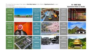a collage of photos of different cities and buildings at Apartment Hotel 11 Yasaka in Kyoto +17 photos