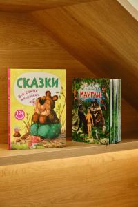 two childrens books sitting on a shelf at Sheraton Astana Hotel in Astana