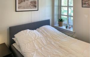 FaldsledにあるBeautiful Home In Millinge With Wifiの窓付きの部屋のベッド1台分です。