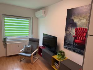 TV a/nebo společenská místnost v ubytování Pension Hettstedt