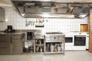 a kitchen with stainless steel appliances in a kitchen at Alpenchalet Königreich Innerböden in Ginzling +12 photos