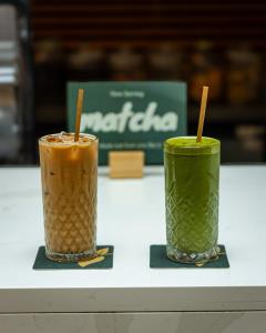 two drinks are sitting on a table at DoubleTree by Hilton Hotel London - Tower of London in London +98 photos