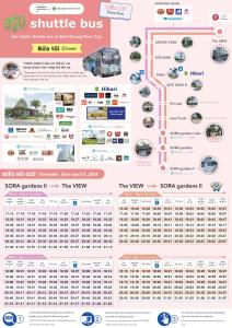 a calendar for a shuttle bus with diagrams at 1Br Sora Gardens1 in Ga Tân Thiết