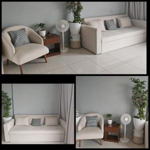 a living room with a couch and a chair at 1Br Sora Gardens1 in Ga Tân Thiết