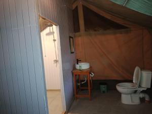 a bathroom with a toilet and a sink at Kambu Mara Camp in Sekenani