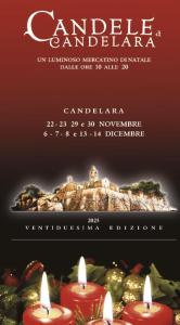 a flyer for a christmas party with candles at Casetta in collina 2 in Colbordolo