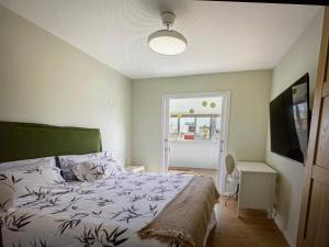 a bedroom with a large bed and a window at Malaga entire rental unit in Málaga