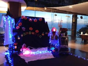 a room with a bed with lights on it at Stay with me by Veranda Resident in Na Jomtien +92 photos