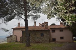 une vieille maison avec un arbre en face dans l'établissement Casa Nolè, à Santa Luce