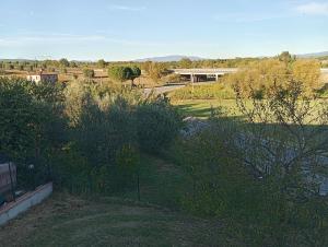 a view of a field with trees and a building at OldHouse in Albergo