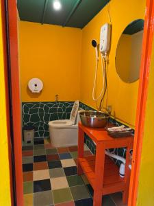 Koupelna v ubytování Cà's Garden