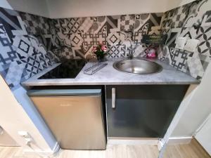 Η κουζίνα ή μικρή κουζίνα στο Studio avec terrasse +32 φωτογραφίες