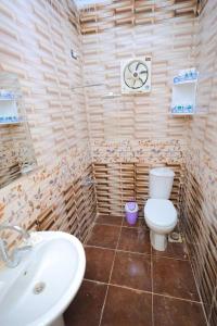 a bathroom with a toilet and a sink at Pyramids 3 minutes Walking &View INN in Cairo