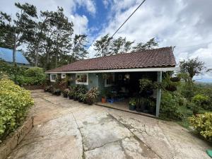 a house with potted plants in front of it at Casa Selva Escondida in Los Altos de Cerro Azul