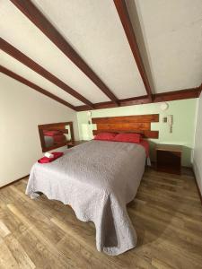 a bedroom with a large bed in a room at Hotel California in Temuco