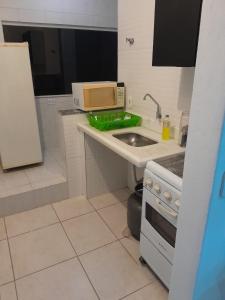 Kuchyň nebo kuchyňský kout v ubytování apt do messias