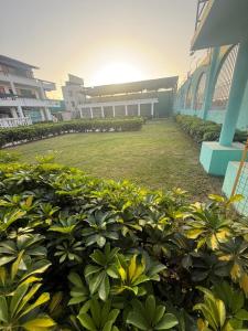 ImperialにあるHotel Parque Acuáticoの建物前の緑の茂み