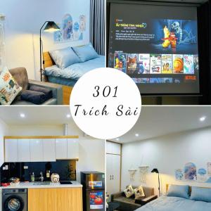 TV a/nebo společenská místnost v ubytování Phố Homestay, Apartment Ha Noi west Lake