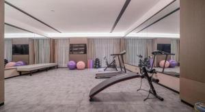 Fitness centrum a/nebo fitness zařízení v ubytování Echeng Hotel Hezhou Shizheng Square