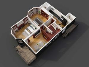 a rendering of a tiny house at Stay Portland - 1910 Historic Jessie Morehead House - 98 WalkScore in Portland