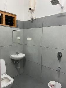 a bathroom with a toilet and a sink at The Lovely Home Stay in Munnar +16 photos