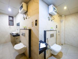 ニューデリーにあるHotel Daira Suite Delhiのトイレと洗面台付きのバスルーム +34枚の写真