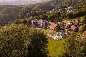 una vista aérea de una casa en un bosque en Hotel Relax Sovata, en Sovata
