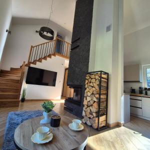 Kuchyň nebo kuchyňský kout v ubytování Dom pod lasem