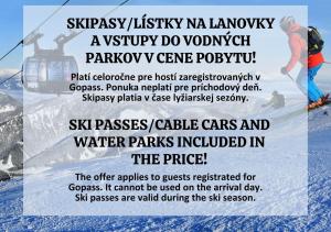a flyer for a skiersasyikiiki a worshiporative do at Hotel Srdiečko in Tale