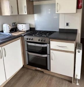 Köök või kööginurk majutusasutuses Cosy Caravan With Free Wi-Fi At Dovercourt Holiday Park Ref 44502R +4 fotot