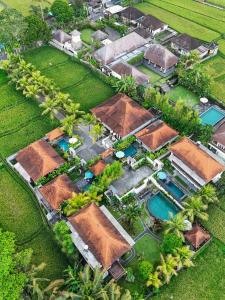 an aerial view of a house with a pool at The Sakara Ubud Villas by GenuineHost in Tegalalang