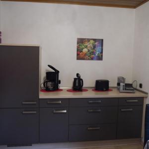 Kuchyň nebo kuchyňský kout v ubytování Ferienwohnung Göpfert