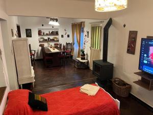 a living room with a bed and a flat screen tv at Tu casa1 - Frente in General Pacheco