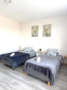 En eller flere senge i et værelse på 03 Gdynia Centrum - Apartament Mieszkanie dla 2 os