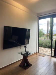 TV a/nebo společenská místnost v ubytování Granja & Vivero Lavanda