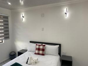 Ένα ή περισσότερα κρεβάτια σε δωμάτιο στο The Palms Guest House