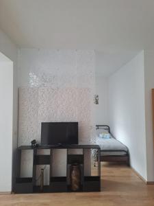 TV a/nebo společenská místnost v ubytování Gemütliche 4-Zimmer Wohnung mit 7 Schlafplätzen